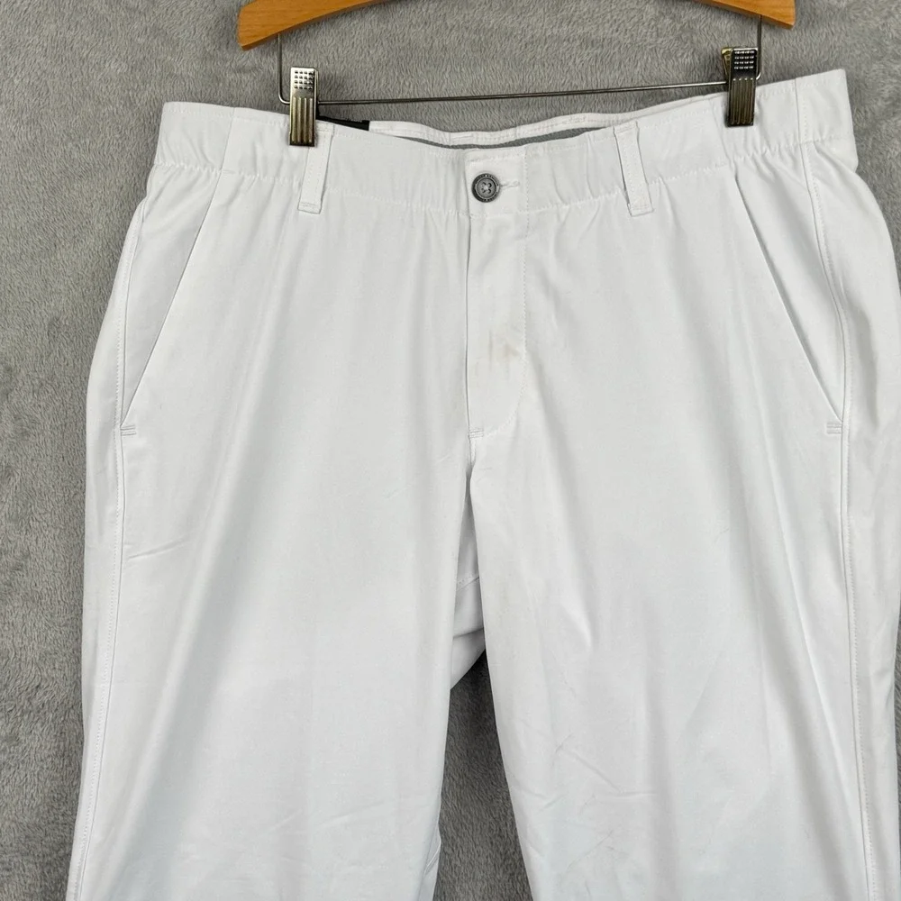 Under Armour Golf Pants Mens 36x30 White Tapered Stretch Performance Chino NWT